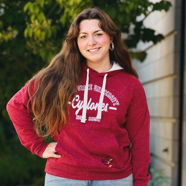 Colosseum Women's Walking Cy Cardinal Speckle Hooded Sweatshirt